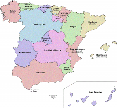  Mapa de las Comunidades Autónomas de España